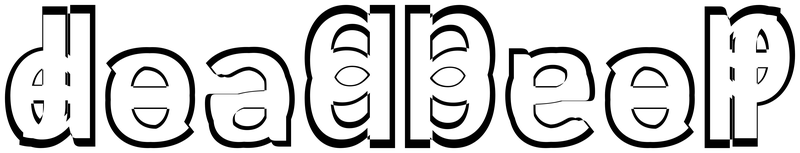 Ambigram for deadbeef in Carlito-bold
